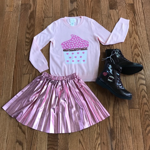 Zara Other - 🔥NEW! Zara Girls metallic pink pleated skirt 5/6